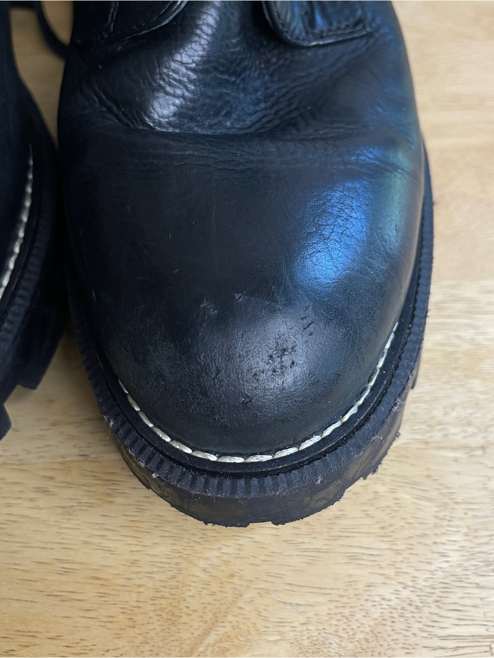 Sam Edelman Garrett Black Leather Lug Sole Lace-Up Combat Boots Size 9 - Picture 13 of 14